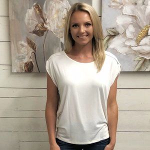 Short Drop Sleeve Top - Ivory